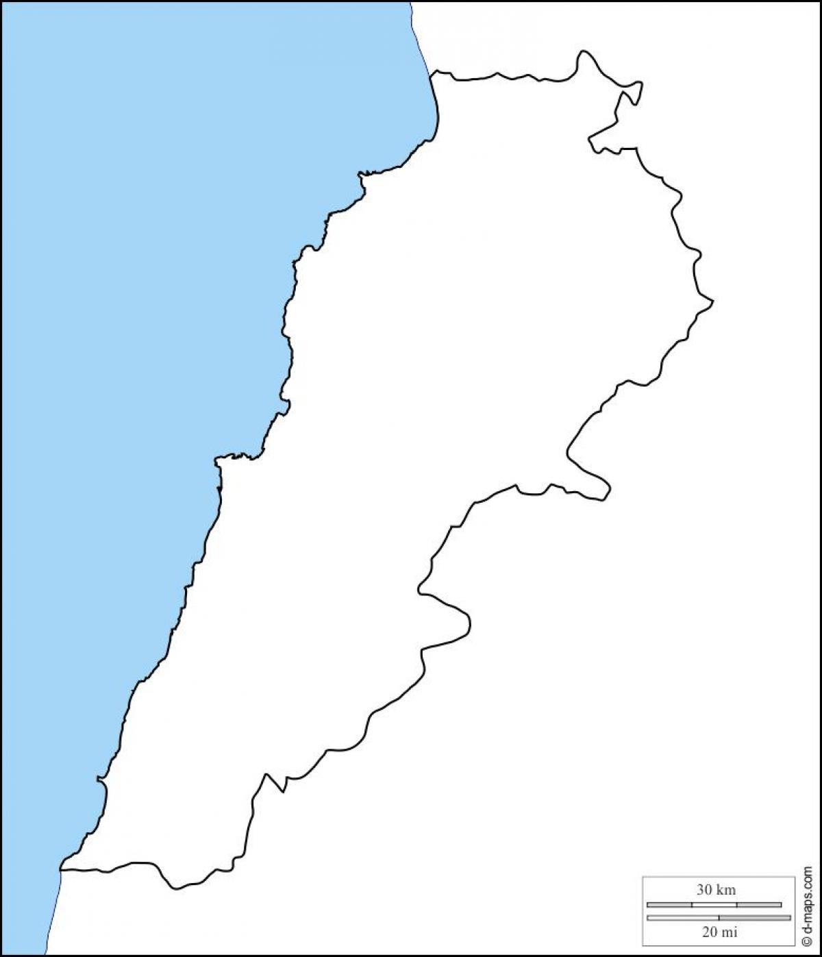 prázdne mapu Libanonu