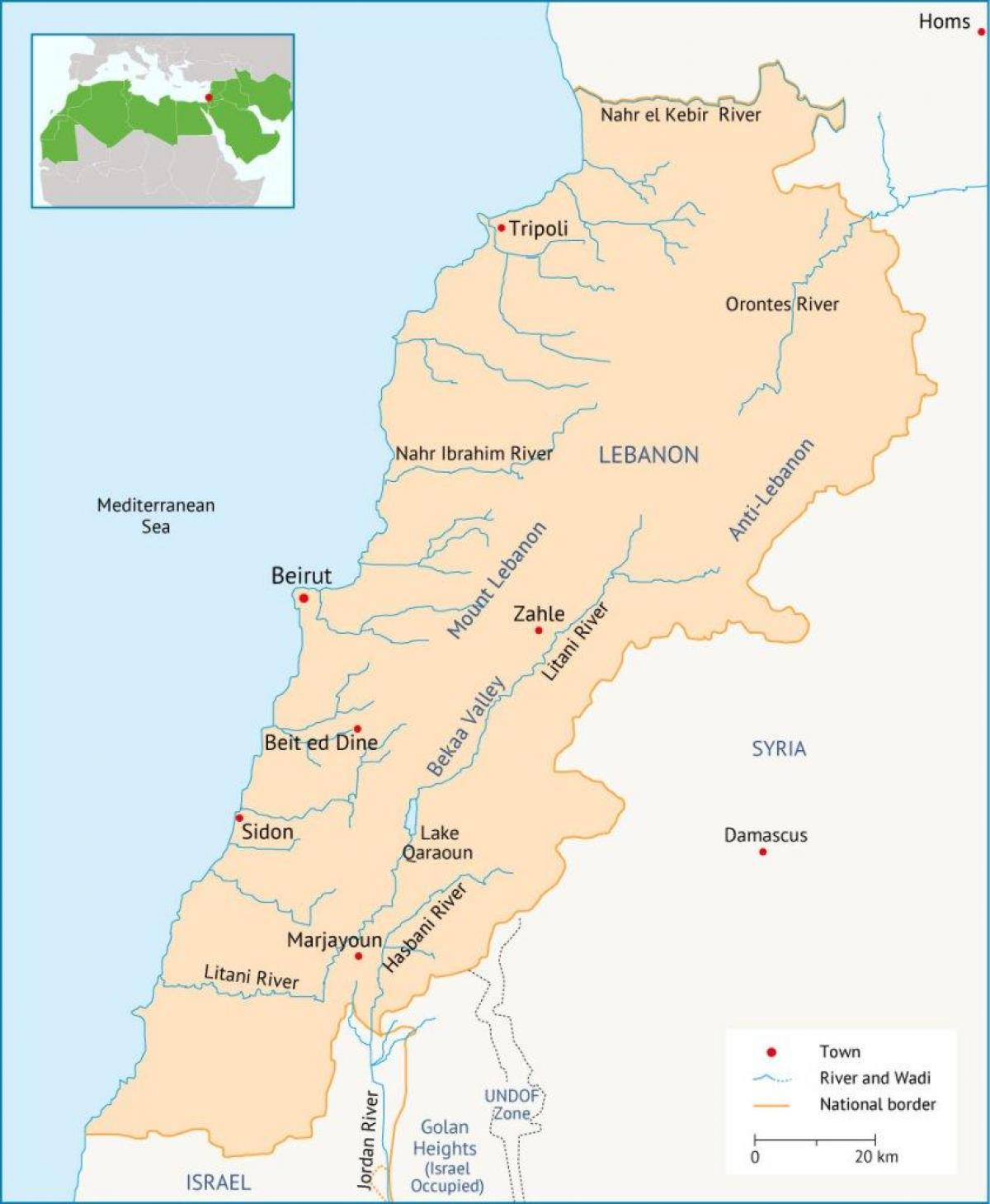 Libanon riek mapu