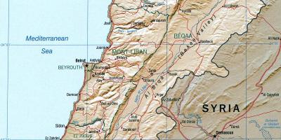 Mapa Libanonu geografia